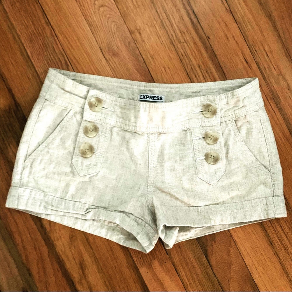 Express Linen Blend Sailor Shorts